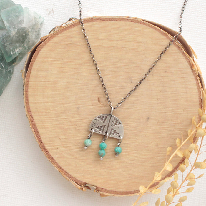 Pakal Arch Turquoise Fringe Necklace