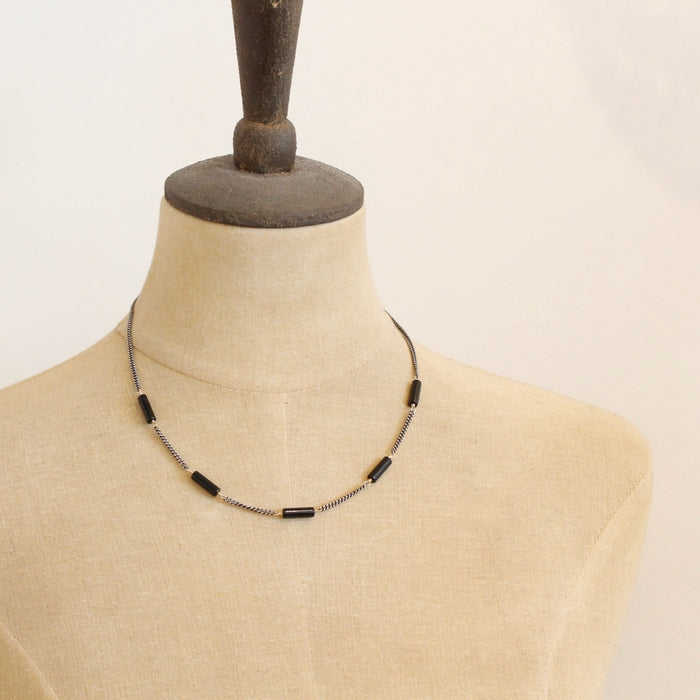Onyx Tube Collar Necklace