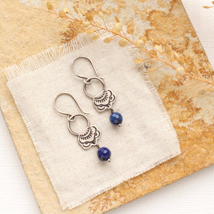 Jolie Hoop Lapis Earrings