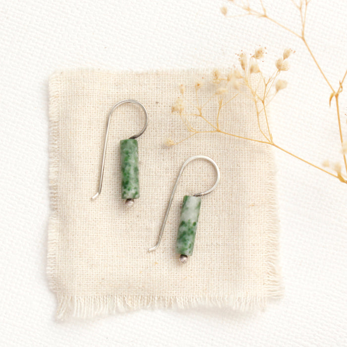 Sydney Moss Agate Lobe Hugger Earrings