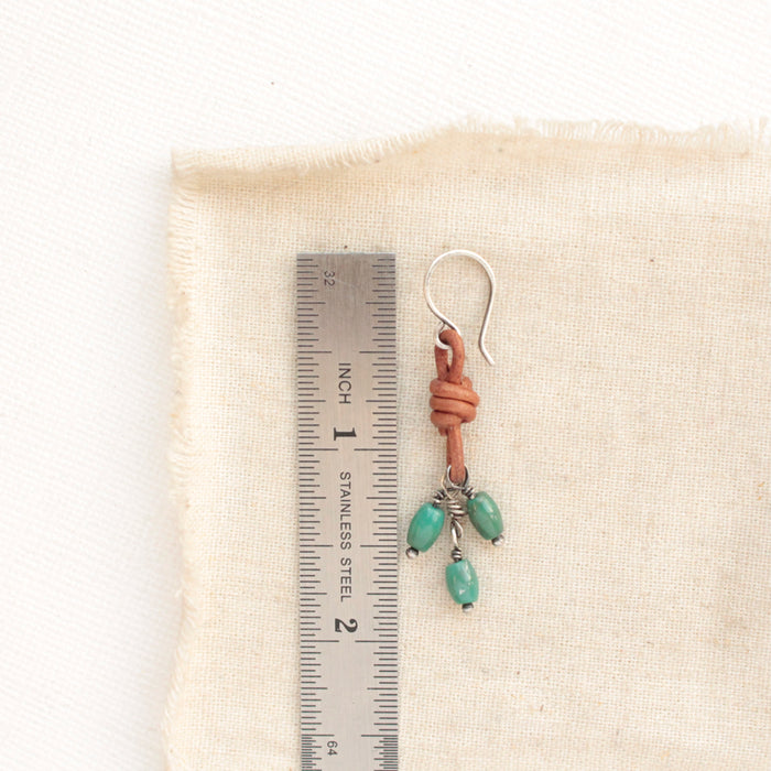 Turquoise Trio Leather Earrings