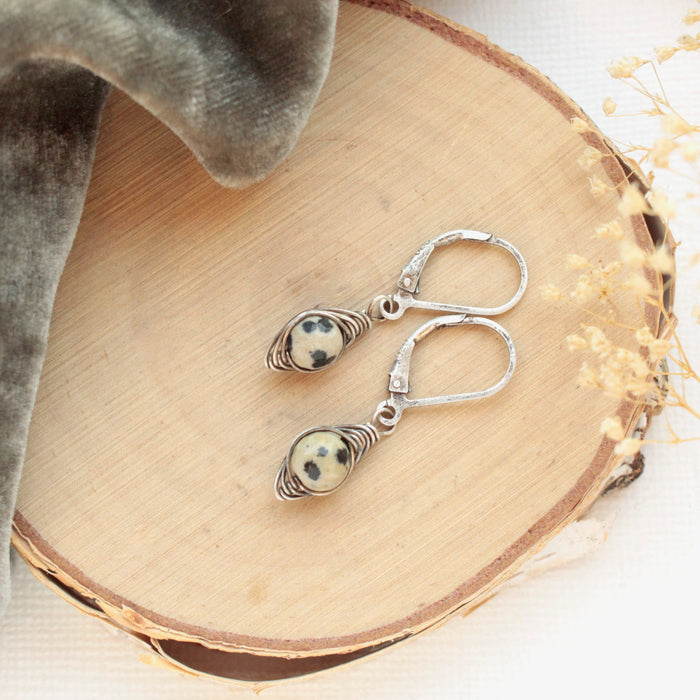 Perfect Wrap Dalmatian Jasper Earrings