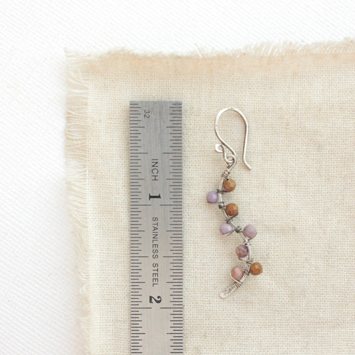Phosphosiderite Wrapped Silver Vine Earrings