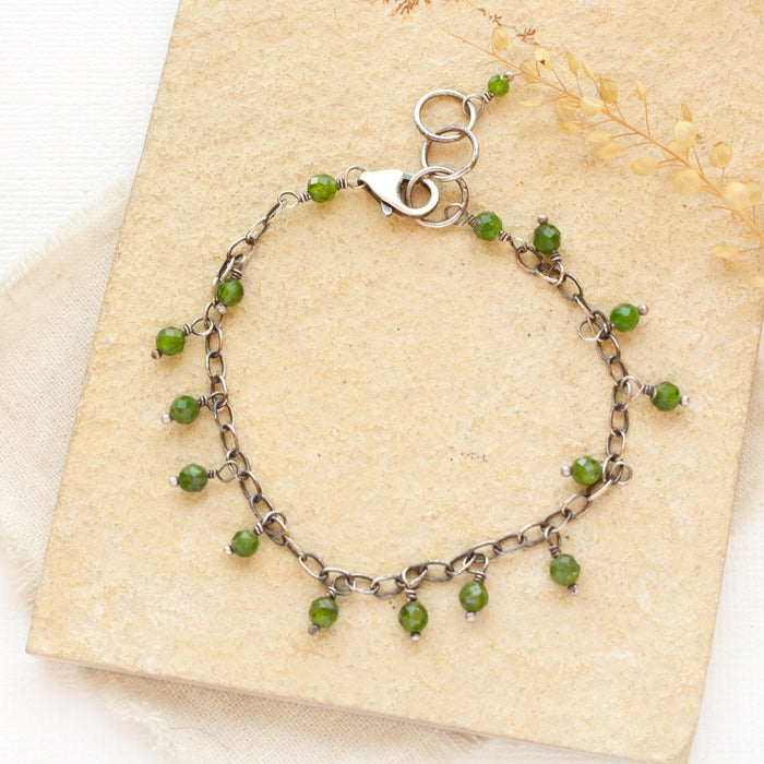 Chrome Diopside Dangle Bracelet