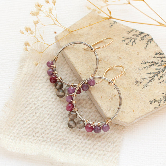 Merlot Hoop Earrings