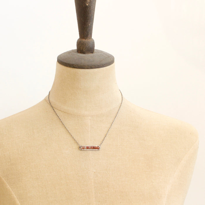 Andesine Beaded Bar Necklace