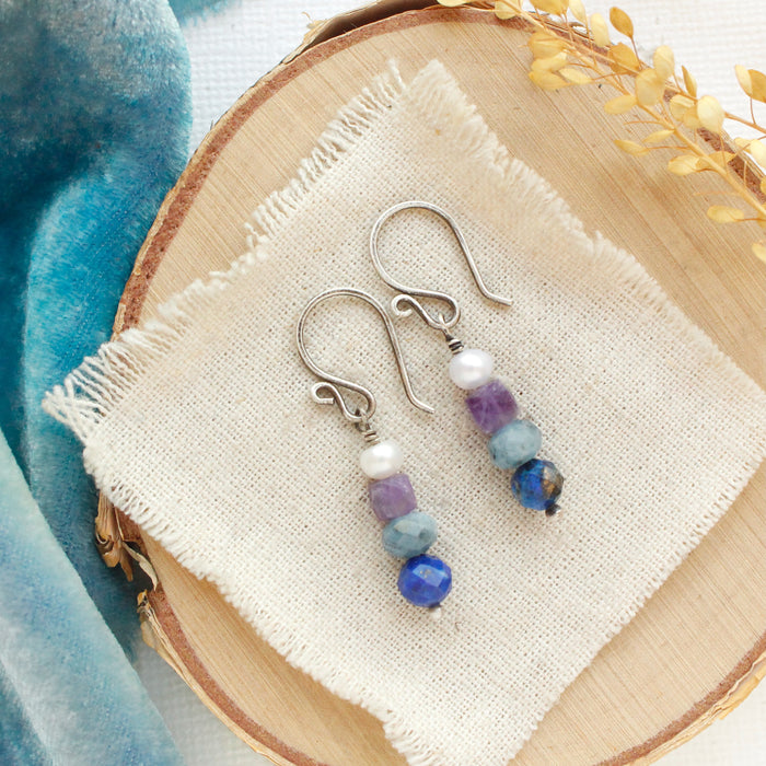 Stacked Azure Earrings