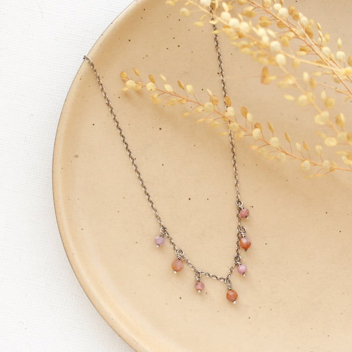Ruby Mixed Dangle Necklace