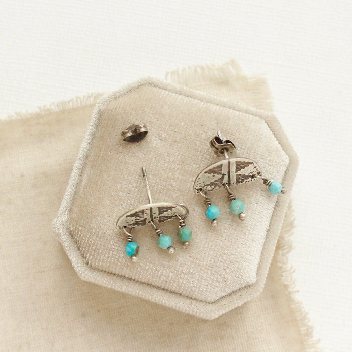 Pakal Turquoise Fringe Post Earrings