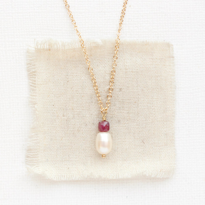 Ruby & Pearl Necklace