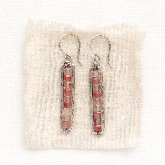 Andesine Beaded Bar Earrings