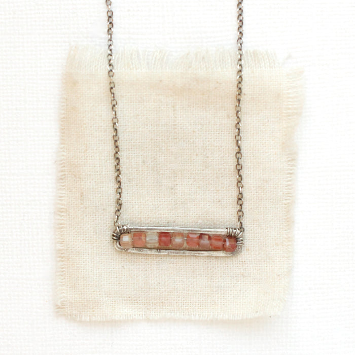 Andesine Beaded Bar Necklace