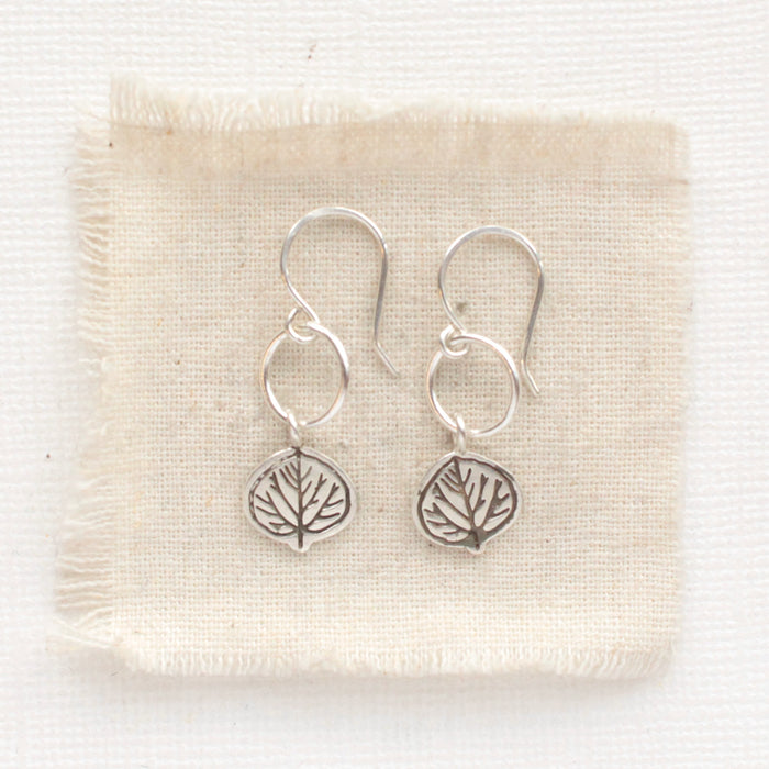 Aspen Leaf Hoop Earrings