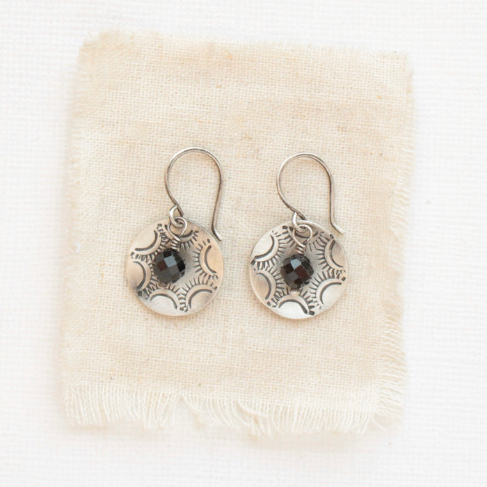 Black Tourmaline Cupped Jolie Earrings