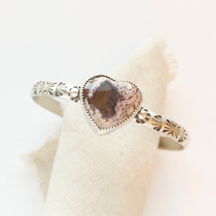 Boulder Opal Heart Cuff Bracelet