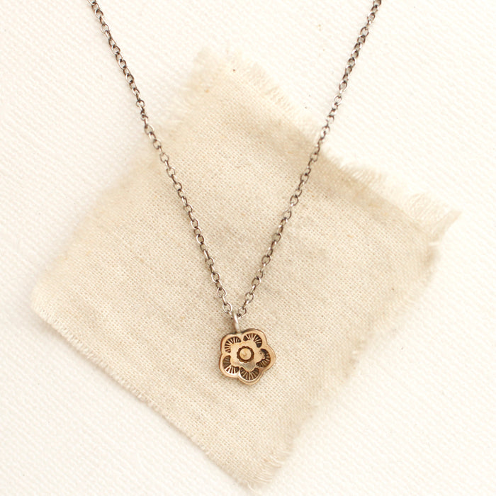 Bronze Mini Cactus Flower Necklace