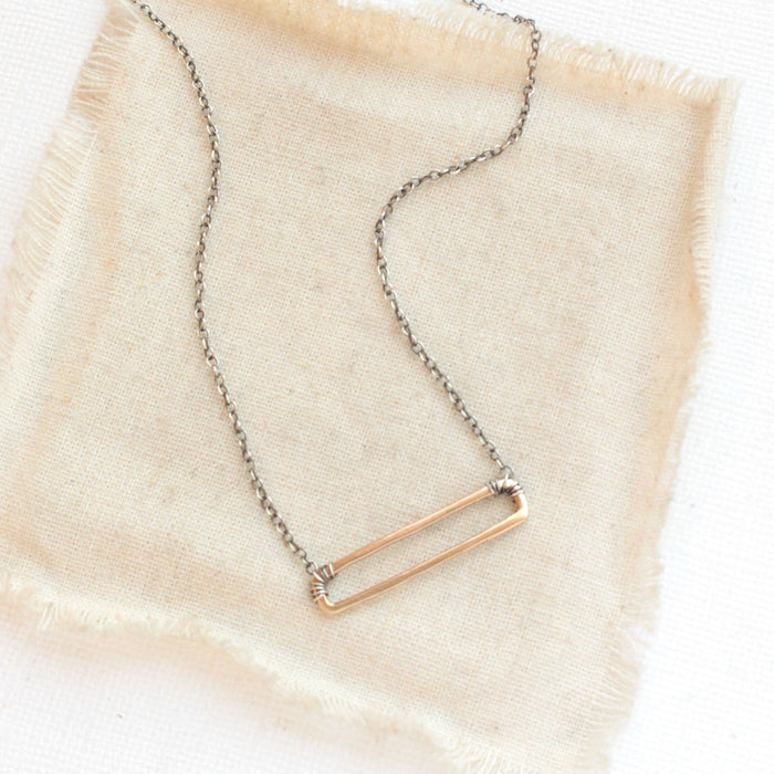 Bronze Open Bar Necklace