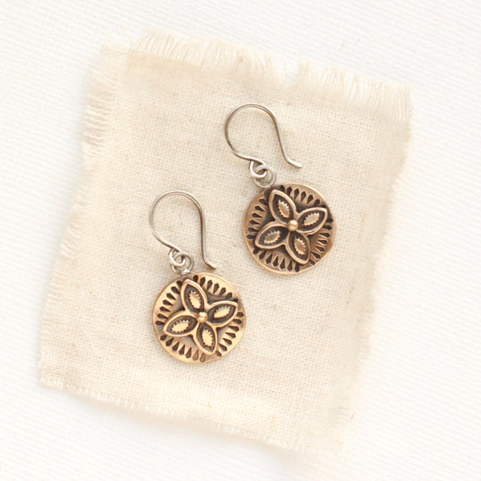 Layered Bronze Wanderer Coin Earrings