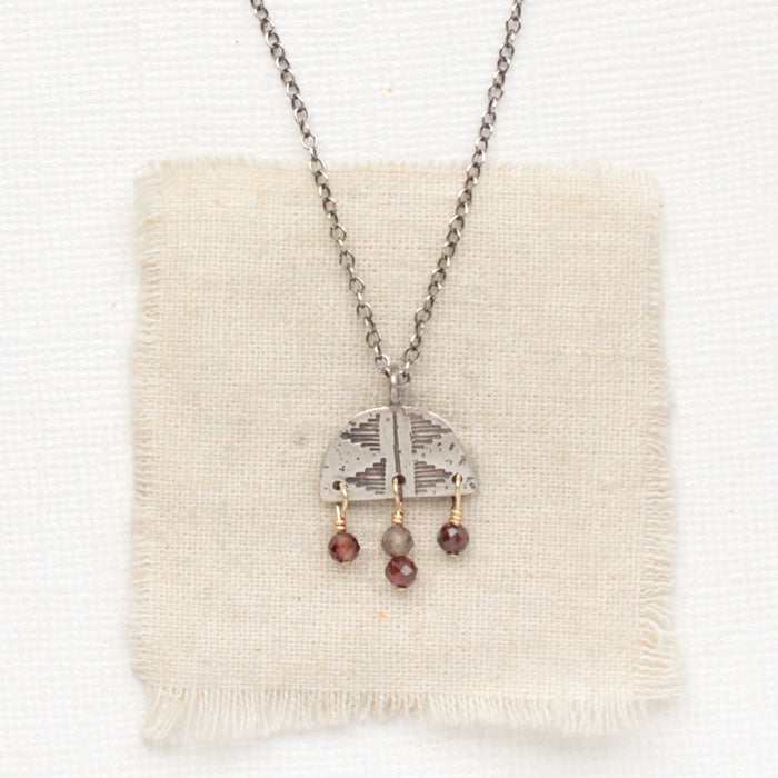 Pakal Arch Mixed Metal Brown Zircon Necklace