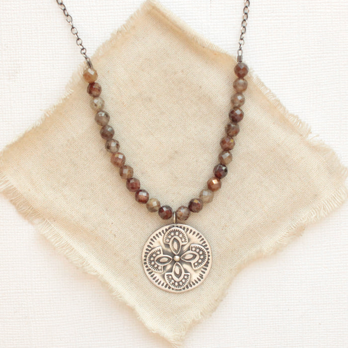 Wanderer Medallion Brown Zircon Necklace