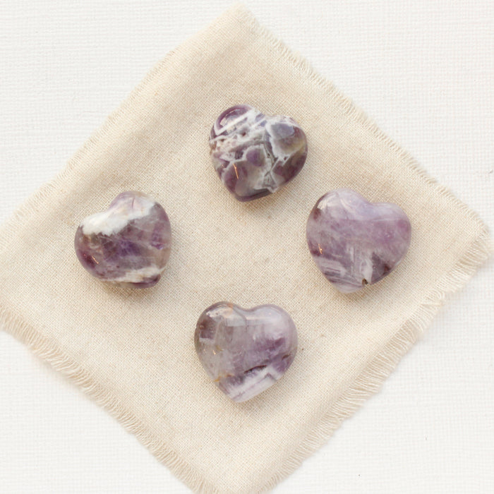 Chevron Amethyst Heart Stone