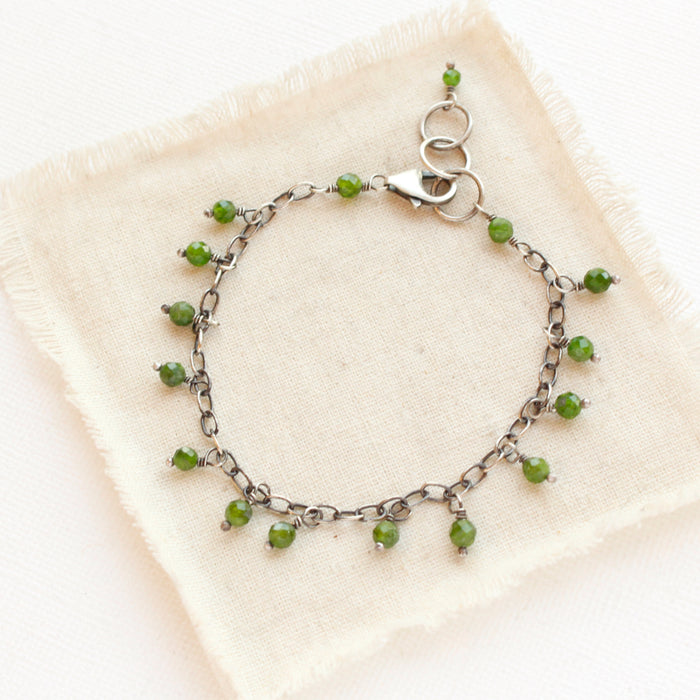 Chrome Diopside Dangle Bracelet