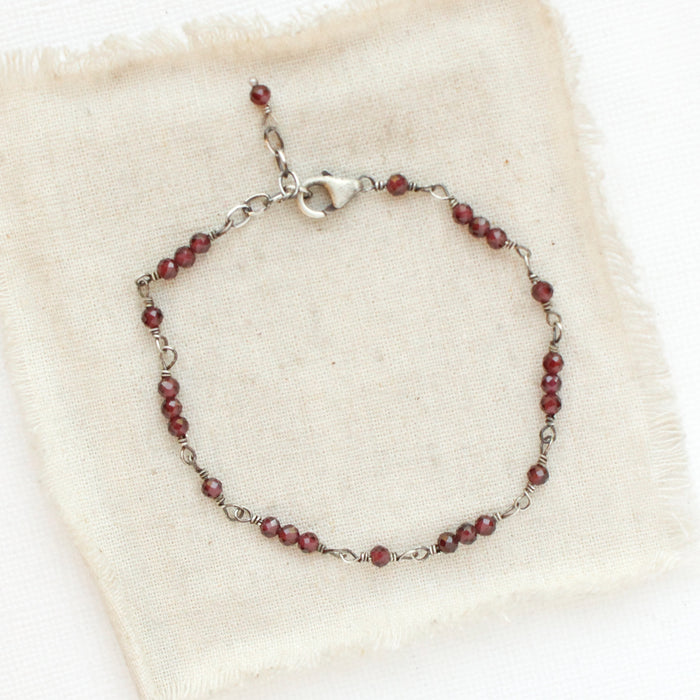 Wrapped Garnet Bracelet