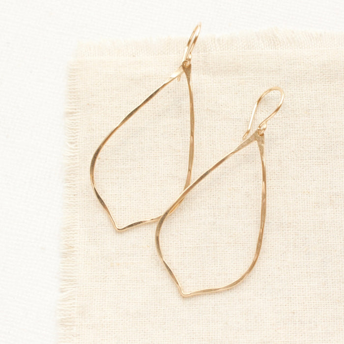 Forged Pointed Gold Fill Hoop Earrings