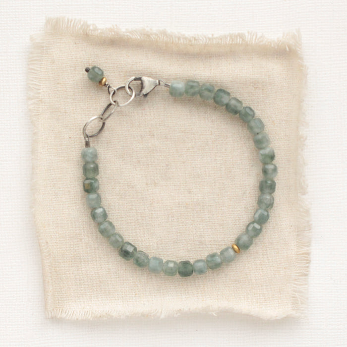Green Apatite Cube Bracelet