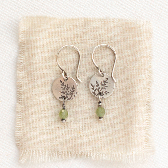 Mini Sprout Green Kyanite Dangle Earrings