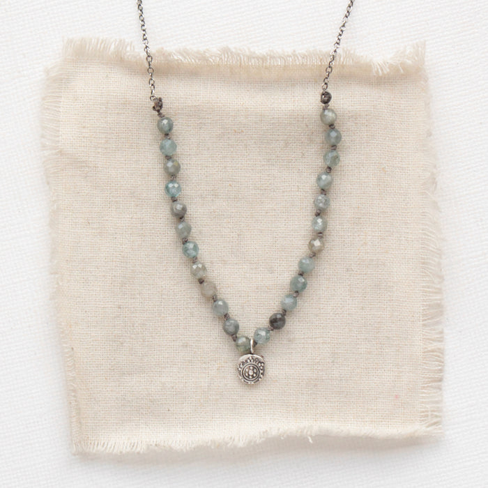 Knotted Silvery Blue Zircon Roma Necklace