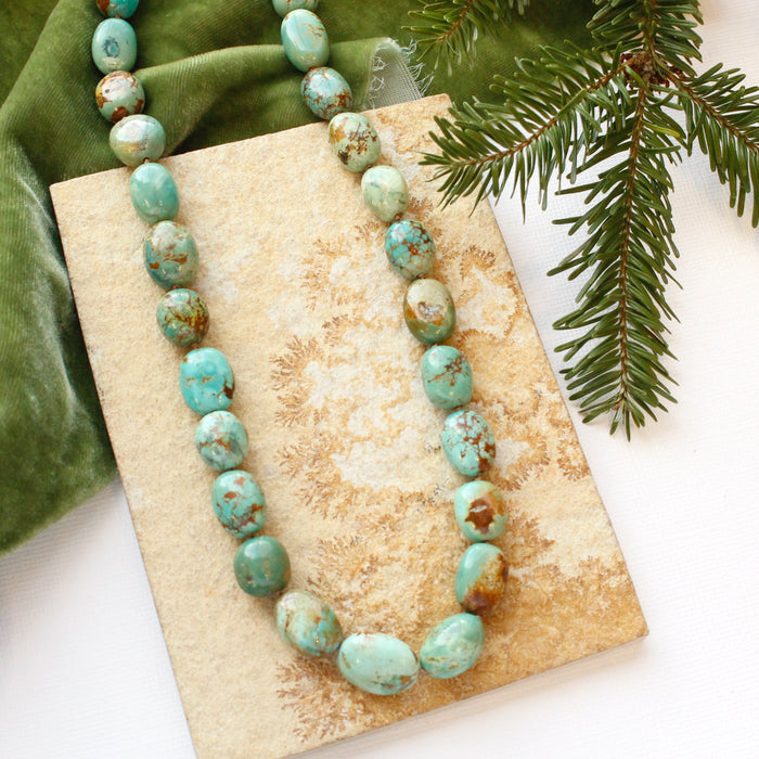 Knotted Rustic Turquoise Necklace