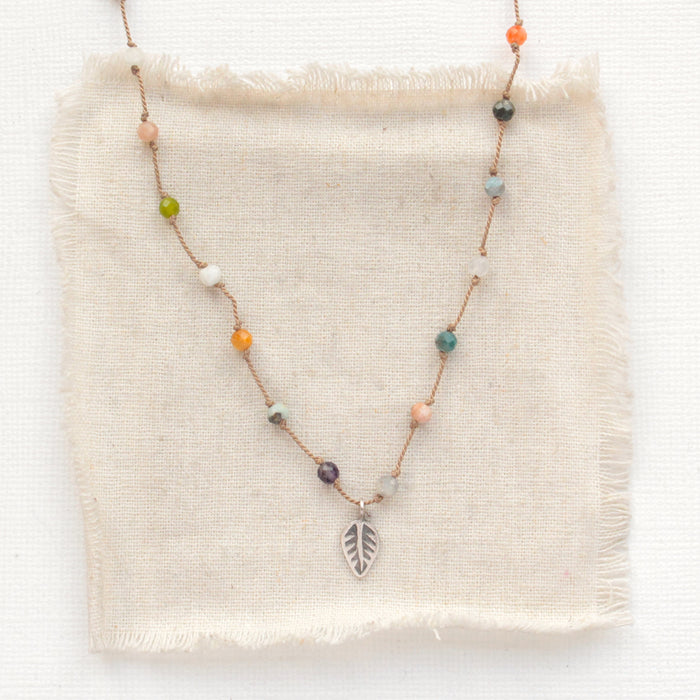 Knotted Kaleidoscope Leaf Necklace
