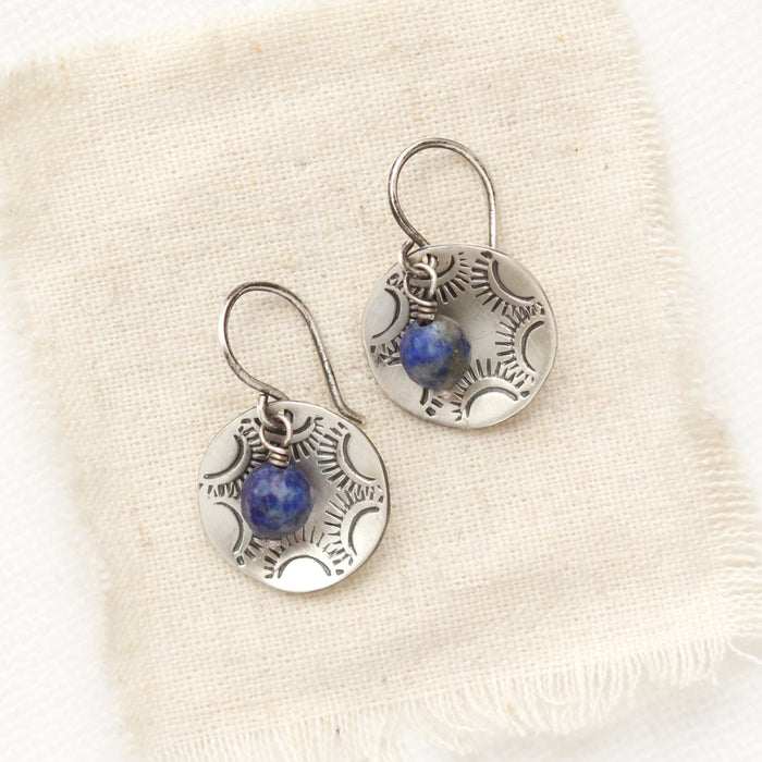 Lapis Jolie Disc Earrings