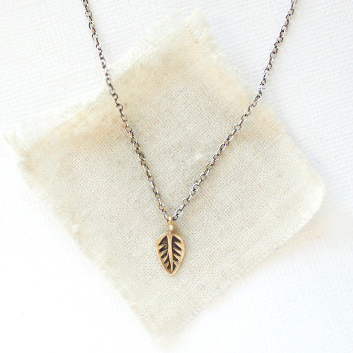 Little Bronze Leaf Necklace