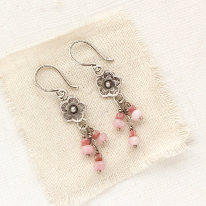Cotton Candy Cactus Flower Dangle Earrings