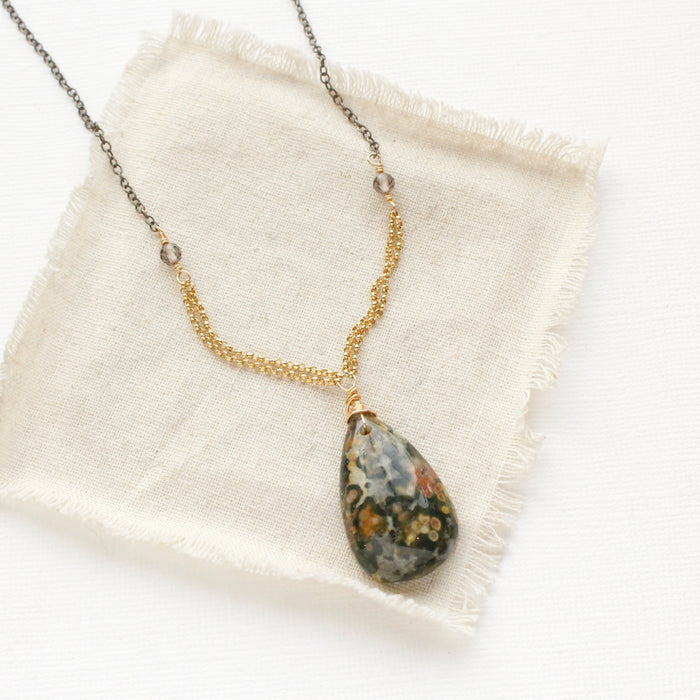 Ocean Jasper Mixed Metal Necklace