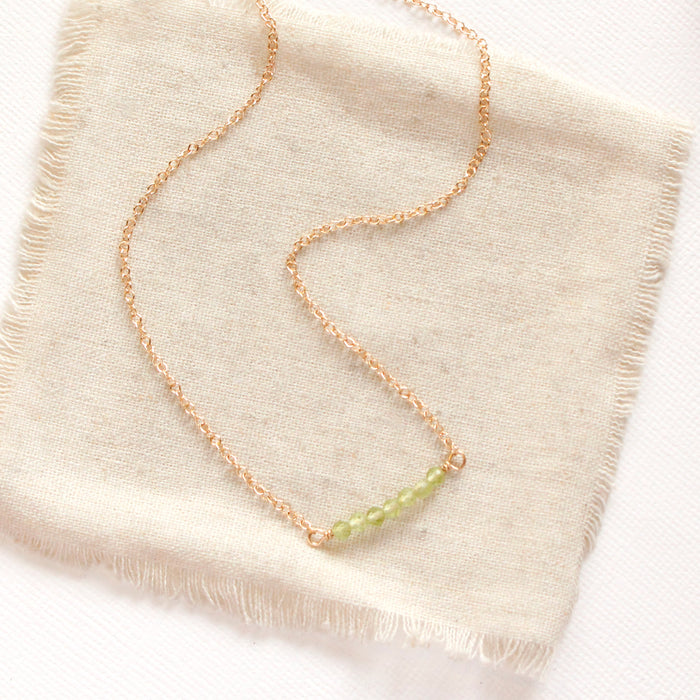 Peridot Gold Bar Necklace