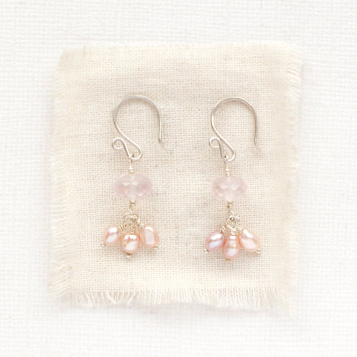 Pink Pearl & Rose Quartz Earrings