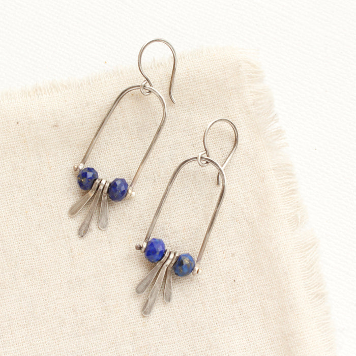 Pinned Lapis Arch Earrings