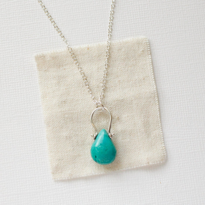 Pinned Turquoise Drop Necklace