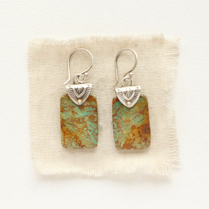 Pinned Turquoise Slice Earrings