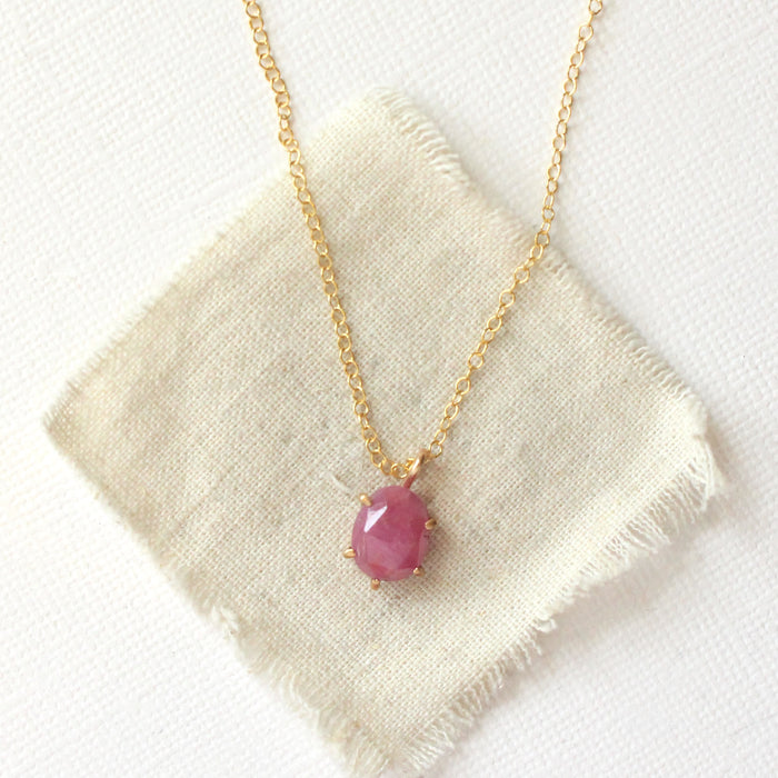 Prong Set Ruby Necklace