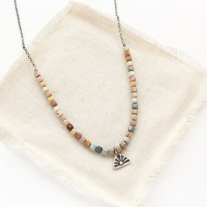 Sun Rise Rainbow Agate Necklace