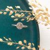 The silver roma embossed stacking ring styled on a blue plate with dried grass