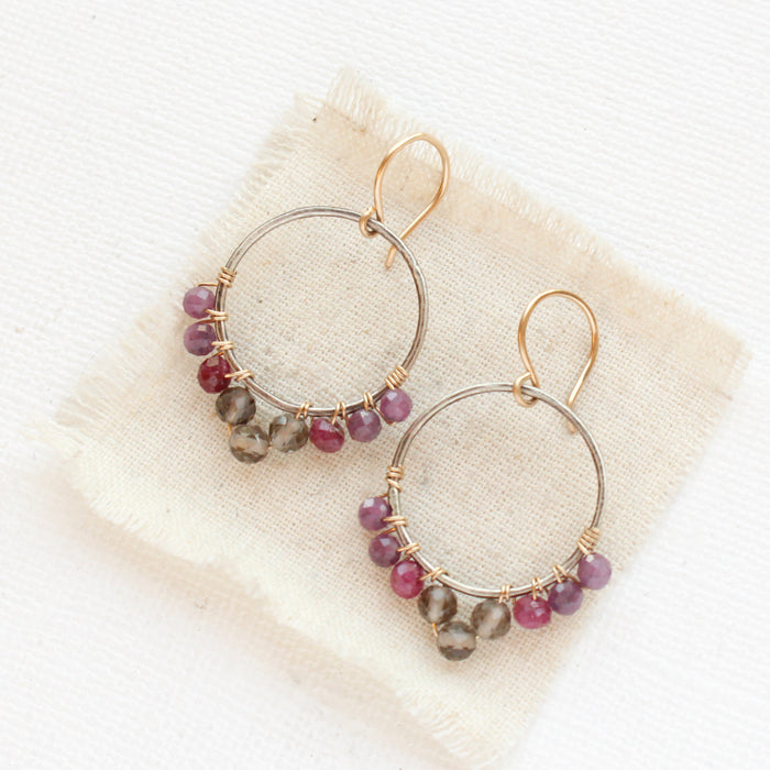 Merlot Hoop Earrings