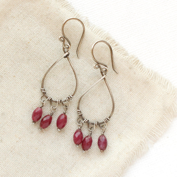 Ruby Chandelier Teardrop Earrings
