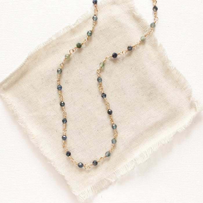 Wrapped Sapphire Gold Necklace