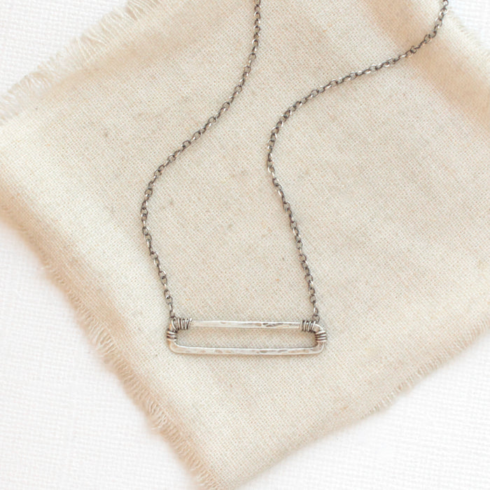 Silver Open Bar Necklace
