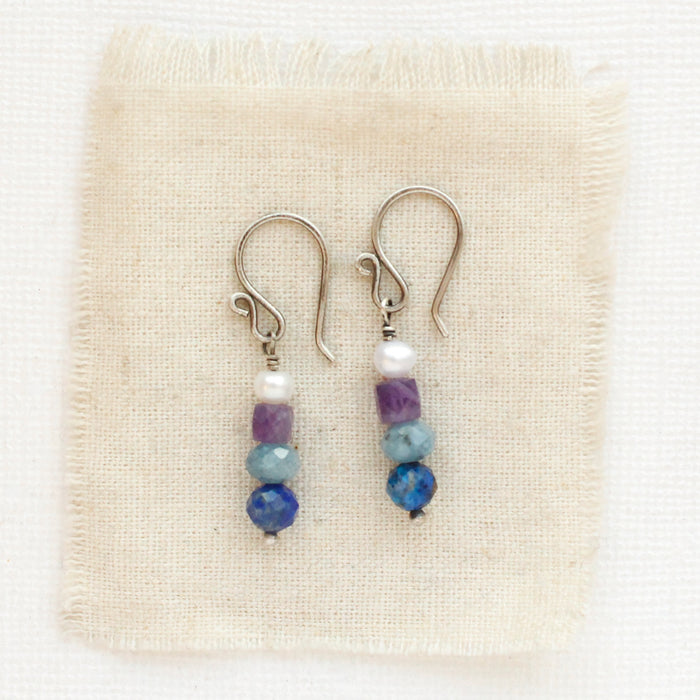 Stacked Azure Earrings